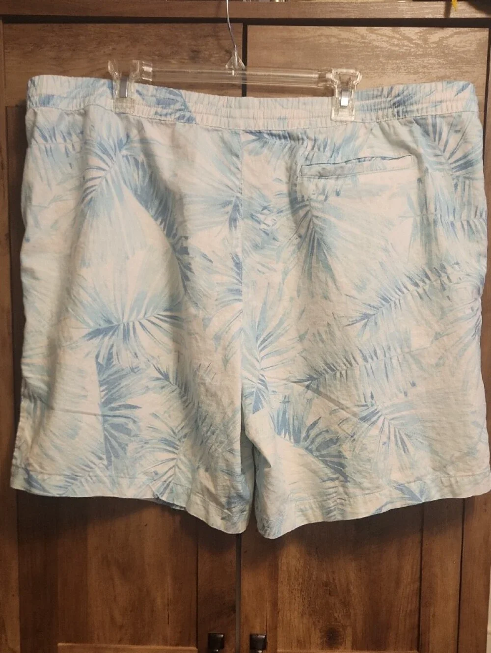 Cubavera Linen Blend Aqua Big & Tall Palm Tropical Swim Beach Shorts Trunks